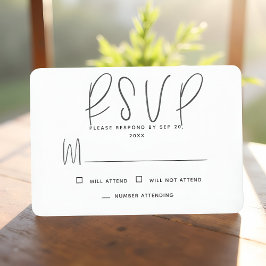 Moderne einfache Minimalistische Erinnerungen Gede RSVP Karte
