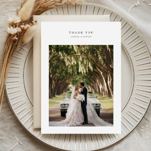 Moderne einfache minimalistische Foto-Hochzeit Dankeskarte