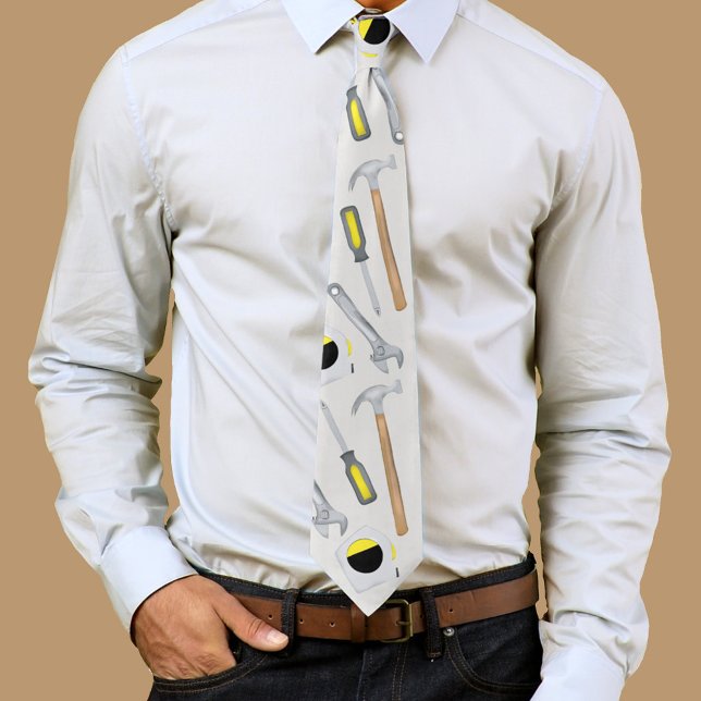Moderne, einfache Minimalistische Fun Funny Tools Krawatte (Cool tools pattern neck ties. )