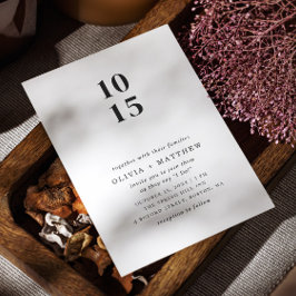 Moderne, einfache, minimalistische Hochzeit + QR-C Einladung