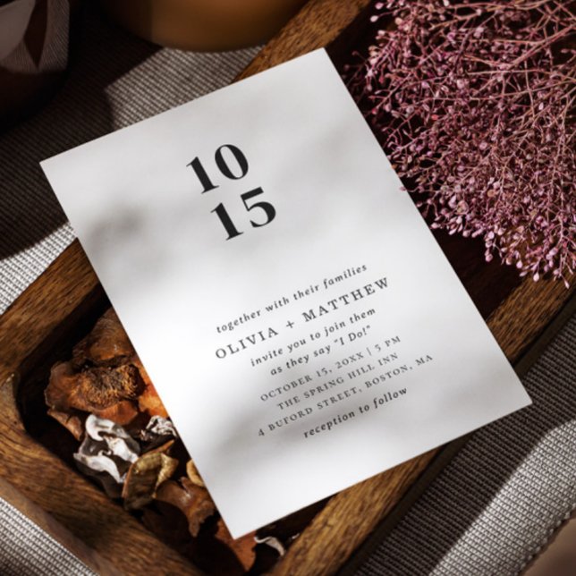 Moderne, einfache, minimalistische Hochzeit + QR-C Einladung (Von Creator hochgeladen)