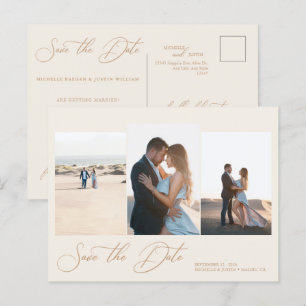 Moderne einfache minimalistische Hochzeit Save The Postkarte
