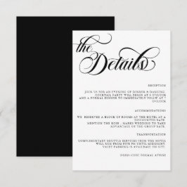 Moderne, einfache Minimalistische Hochzeitdetails Begleitkarte