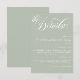 Moderne, einfache Minimalistische Hochzeitdetails Begleitkarte