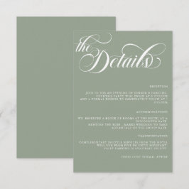 Moderne, einfache Minimalistische Hochzeitdetails Begleitkarte