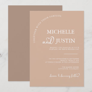 Moderne einfache minimalistische Hochzeitseinladun Einladung