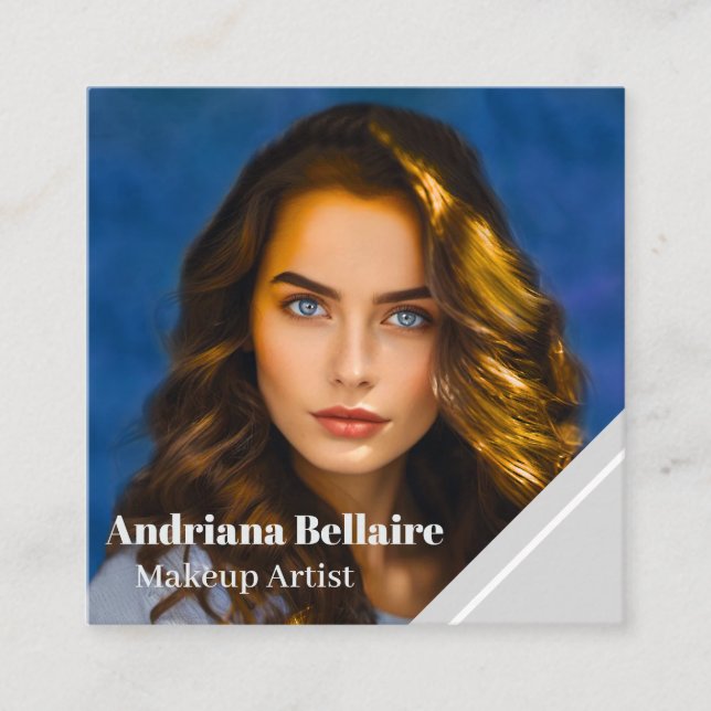 Moderne, einfache Minimalistische Makeup-Künstler Quadratische Visitenkarte (Vorderseite)