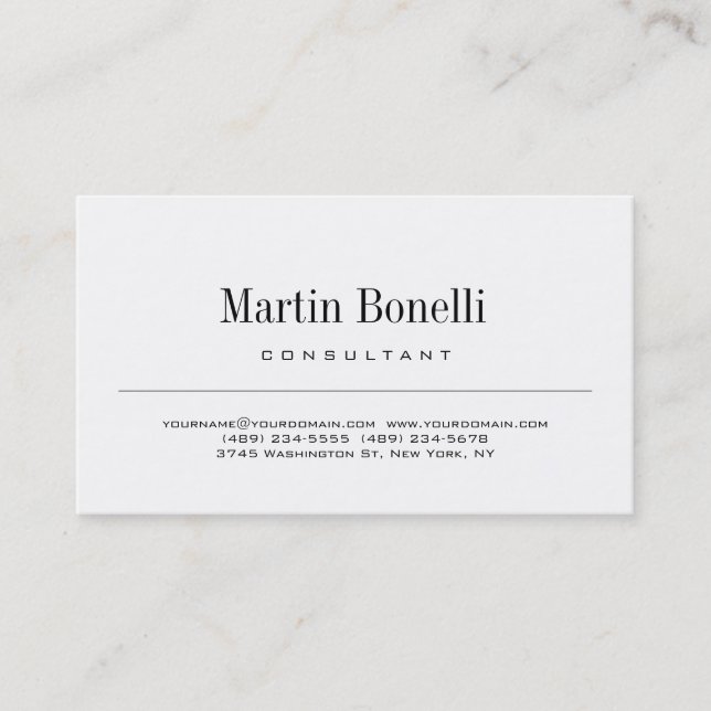 Moderne, einfache Minimalistische Unternehmenskart Visitenkarte (Vorderseite)