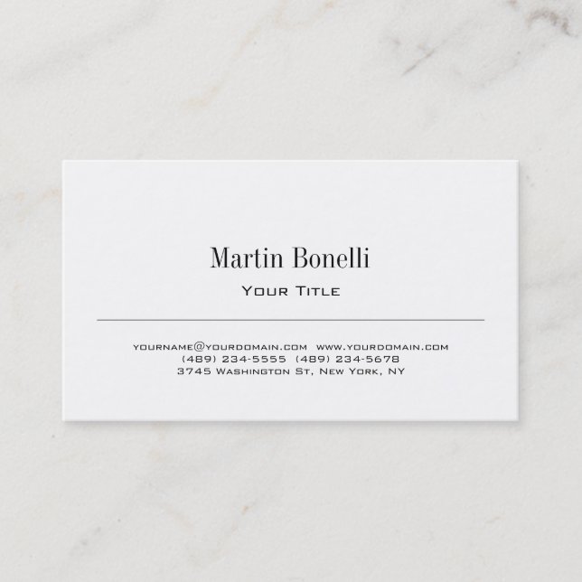 Moderne, einfache Minimalistische Unternehmenskart Visitenkarte (Vorderseite)