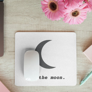 Moderne einfache Mond-Zitat Mousepad