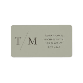 Moderne einfache Monogram Sage Mix & Match Wedding Adressaufkleber