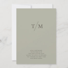 Moderne einfache Monogram Sage Mix & Match Wedding Save The Date
