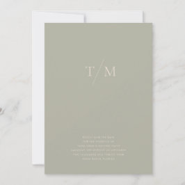 Moderne einfache Monogram Sage Sand Mix & Match Save The Date
