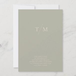Moderne einfache Monogram Sage Sand Mix & Match Save The Date