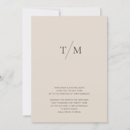 Moderne einfache Monogram Sand Mix & Match Wedding Einladung