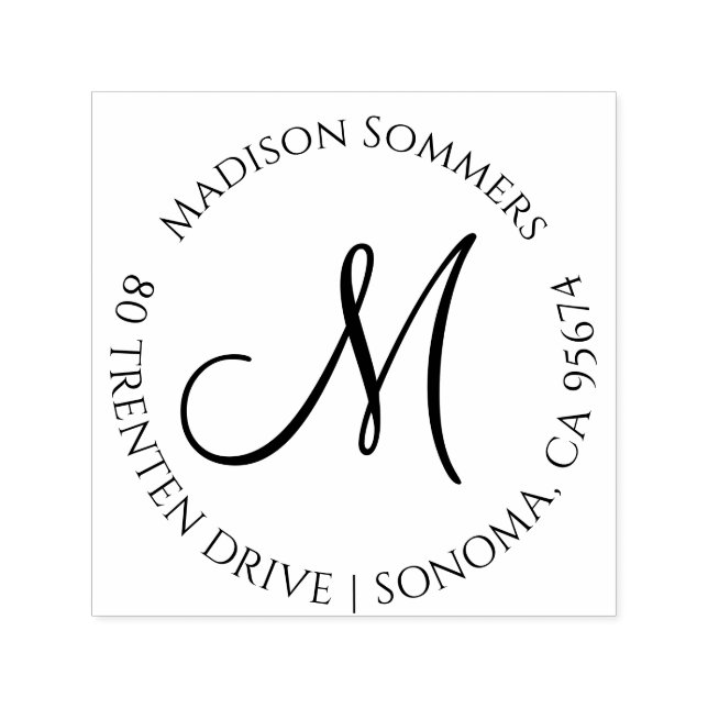 Moderne einfache Monogramm-Adresse Permastempel (Design)