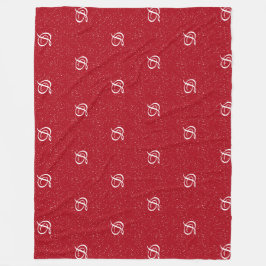 moderne, einfache monogramm elegante Rot Fleecedecke