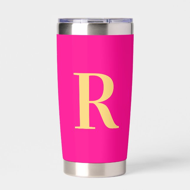 Moderne einfache Monogramm Thermobecher (Vorderseite)