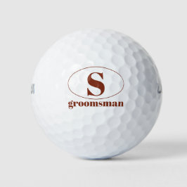 Moderne Einfache Monogramm-Trauzeugen - Hochzeitsg Golfball