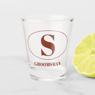 Moderne Einfache Monogramm-Trauzeugen - Hochzeitsg Schnapsglas