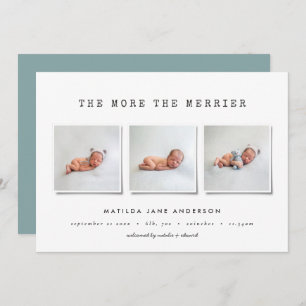Moderne, einfache Multi-Foto-Geburtsankündigung Ankündigung