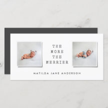 Moderne, einfache Multi-Foto-Geburtsankündigung