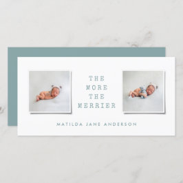 Moderne, einfache Multi-Foto-Geburtsankündigung Ankündigung