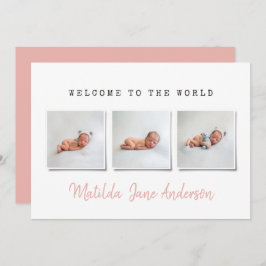 Moderne, einfache Multi-Foto-Geburtsankündigung Ankündigung