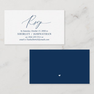 Moderne einfache Navy Blue Calligraphy, Wedding RS Begleitkarte