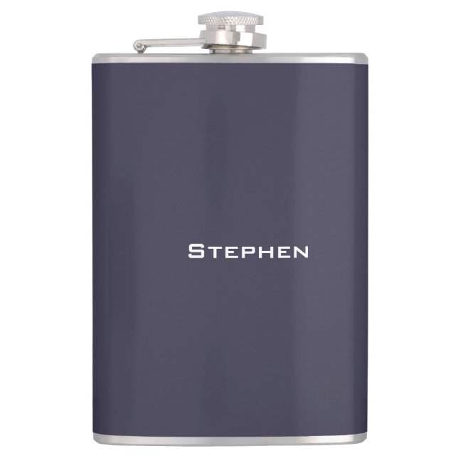 Moderne einfache Navy Blue Flask, 8oz. Flachmann (Vorderseite)