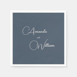 Moderne, einfache Navy Blue Wedding Serviette