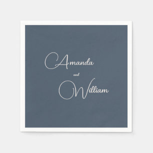 Moderne, einfache Navy Blue Wedding Serviette
