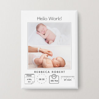 Moderne einfache neue Baby-Personalisierung mit 2 Button