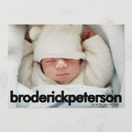 Moderne einfache Neugeborenen-Foto-Baby-Geburt Ankündigung