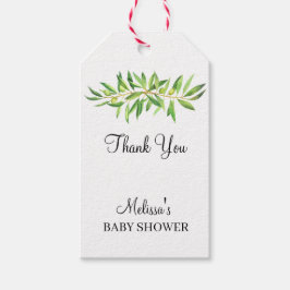 Moderne einfache Olivenzweig Grün danke Geschenkanhänger