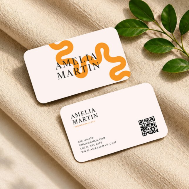moderne einfache orange Touch Visitenkarte (Von Creator hochgeladen)