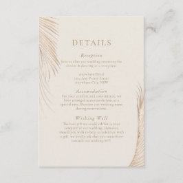 Moderne Einfache Palm Blätter Einschlusskarte Begleitkarte