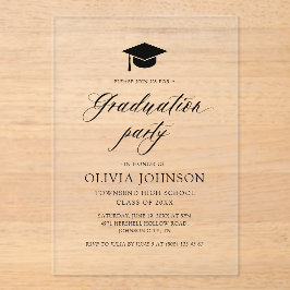 Moderne Einfache Partei für den Minimalistischen F Acryleinladungen