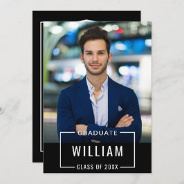 Moderne Einfache Partei für den Schwarz-weißen FOT Einladung