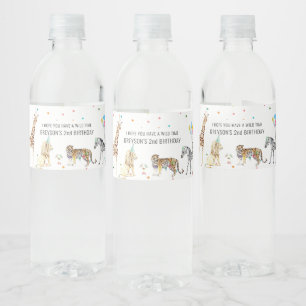 Moderne einfache Party Animal Wilde Tier-Geburts Wasserflaschenetikett