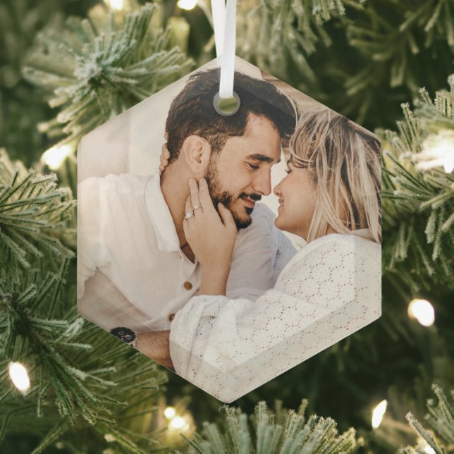 Moderne einfache personalisierte benutzerdefiniert ornament aus glas (Insitu)