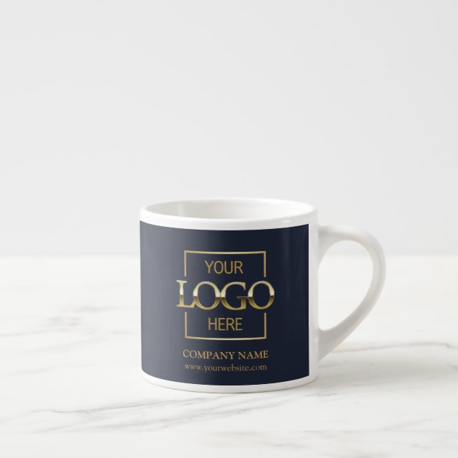 Moderne einfache personalisierte Firmenmarkenlogo Espressotasse (Rechts)