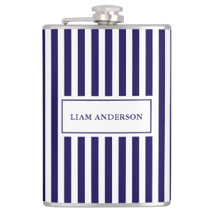 Moderne, einfache Personalisierte Marine mit verti Flachmann