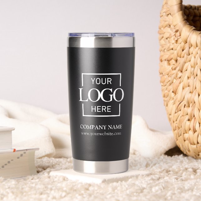 Moderne einfache personalisierte Unternehmenslogo- Thermobecher (Wohnzimmer (gedreht))