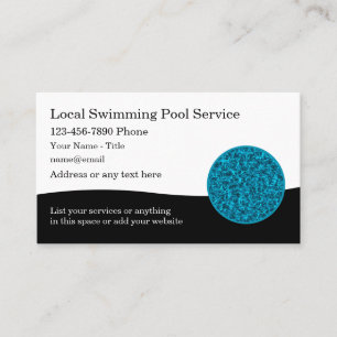 Moderne, einfache Pool Service Business Cards Visitenkarte