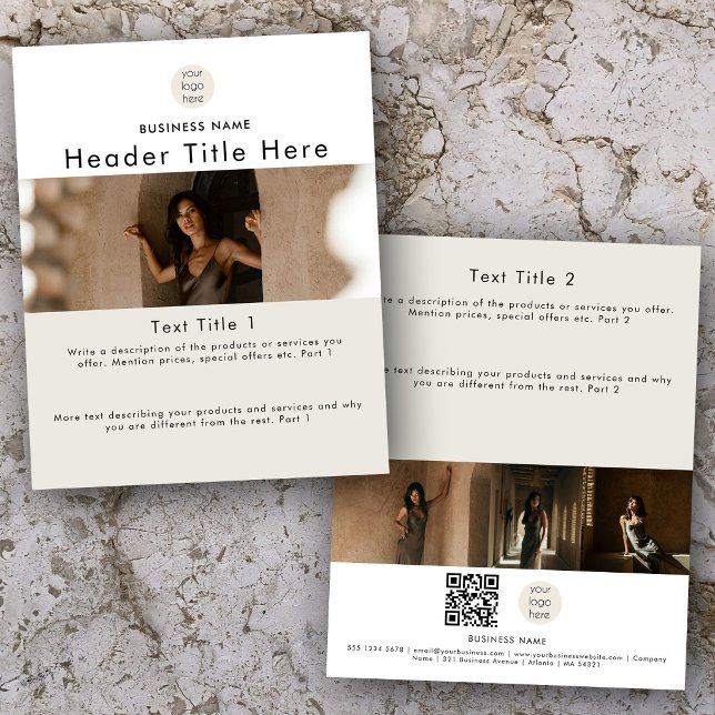Moderne einfache professionelle Fotos QR-Code-Logo Flyer (Modern Simple Professional Photos QR Code Logo Flyer)