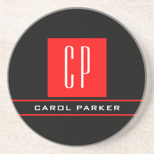 Moderne einfache professionelle Monogramm-Name Getränkeuntersetzer