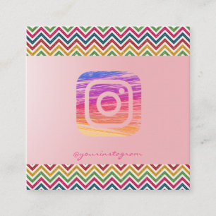 Moderne Einfache Profis, Zickzack, Instagram Quadratische Visitenkarte