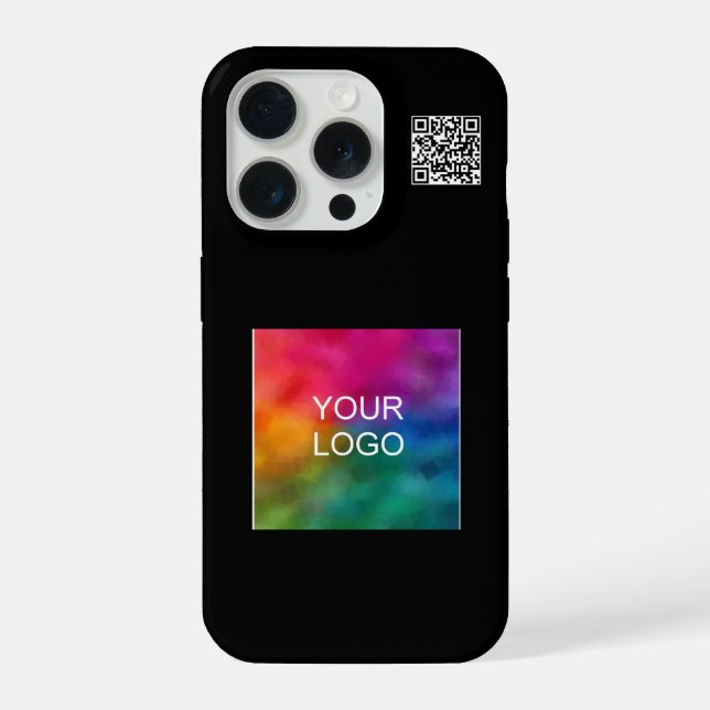 Moderne einfache QR-Code-Upload-Logo-Werbung iPhone Hülle (Rückseite)
