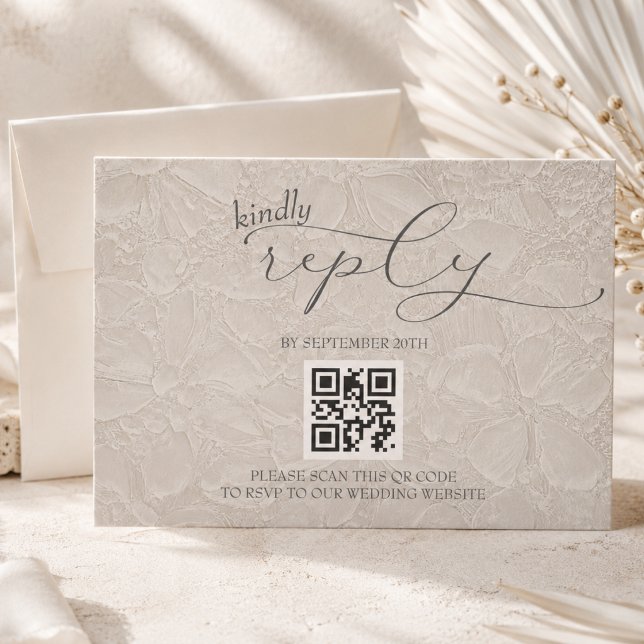 Moderne einfache QR RSVP Karte (Von Creator hochgeladen)